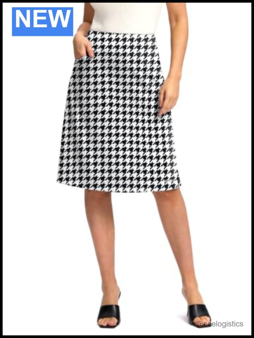 Womens 25" Knee Length Skort with Zipper Pockets High Waist Golf
